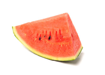 watermelon and slice isolated on white