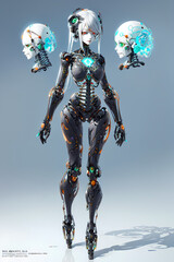Robot, cyborg, fantasy, art, anime