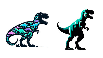 Obraz na płótnie Canvas tyrannosaurus dinosaur silhouette vector illustration dino artwork 