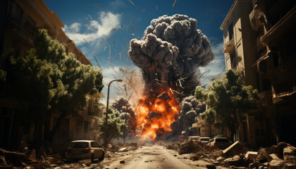 High-res photorealistic  bomb explosion.generative ai