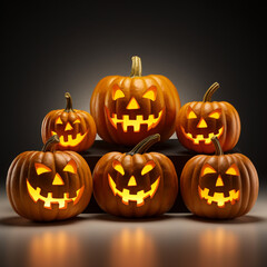 illustration of a spooky Halloween jack o' lantern. Generative AI