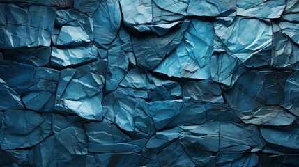Long blue torn ripped paper transparent background.
