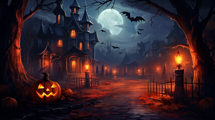 Fototapeta na wymiar Toy cheerful pumpkin jack halloween and cobweb