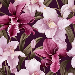 Tropical orchid pattern for a fun and playful vibe