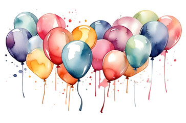 Balloons art on white background