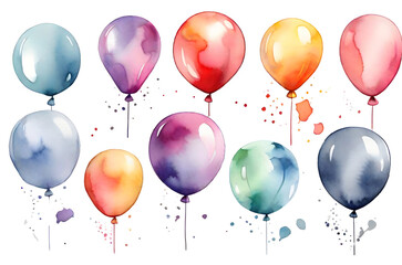 Balloons art on white background