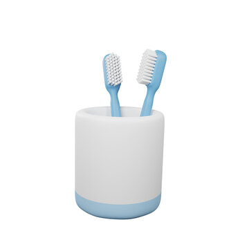 Toothbrush 3d render icon illustration