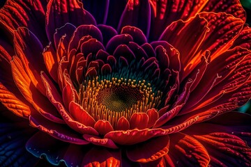 red and yellow flower - obrazy, fototapety, plakaty