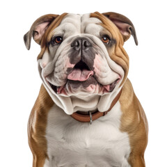 Fototapeta premium fat cute dog portrait isolated on white background