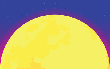 Obraz premium blue sky background at night with bright moon
