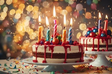 birthday cake with candles