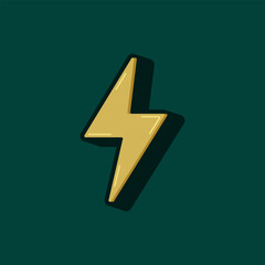 Gold Flash Thunder Bolt Storm Digital Modern Logo design