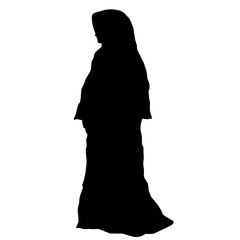 Woman muslim silhouette vector illustration. Woman muslim with hijab for eid mubarak. Ramadan design graphic in muslim culture and islam religion