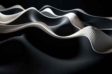 Dark with white abstract network big data lines. Information technology concept.