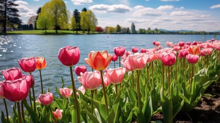 tulips in the park