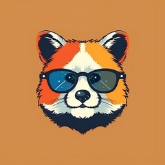 illustration of a ginger panda. Generated AI.
