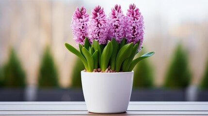 pink hyacinth in a pot