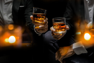 whiskey, for a friendly party in a bar or a restaurant.