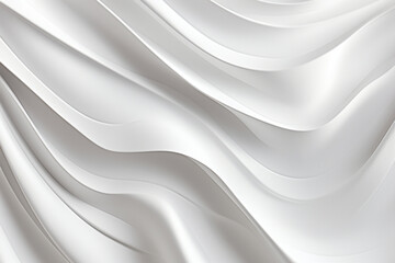 3d render, abstract background with wavy folds of white silk