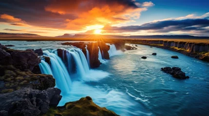 Fotobehang falls sunset © faiz