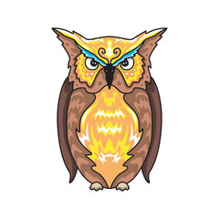 colorful owls, suitable for t-shirt or sticker designs