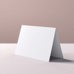 Minimalist Blank Card Mockup on Table with Folded Card on a Neutral Backdrop