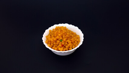Boondi: Indian sweets; Boondi or Bundiya is an Indian dessert made from sweetened, fried chickpea flour