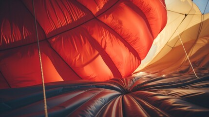 A close-up of a balloon's surface being inflated, showcasing the tension and resilience of the material.