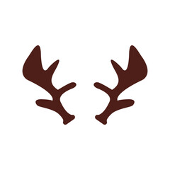 Reindeer antlers icon on white background.