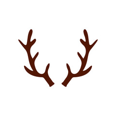 Reindeer antlers icon on white background.