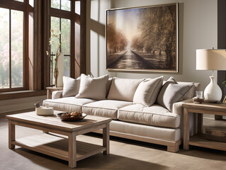 beige sofa interior calm design