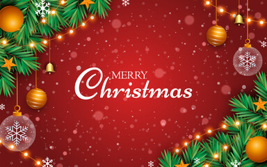 Christmas background with realistic decoration