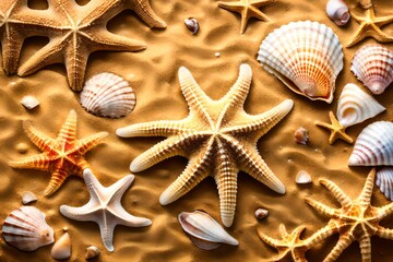 Fototapeta na wymiar starfish and shells