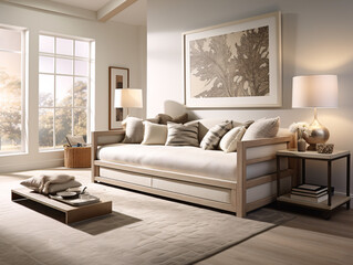 beige sofa interior calm design