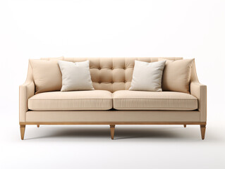 Beige Tight-Back Sofa in Low Maintenance Room