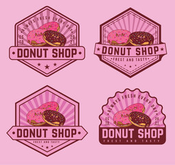 Donut shop logo vector and icon illustration.
