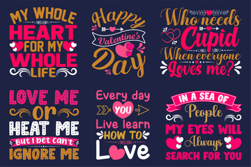 Valentine's day t shirt designs Bundle.