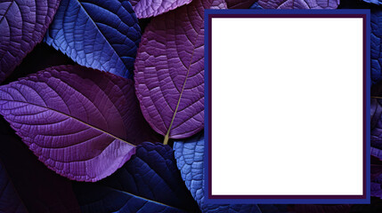 Purple Foliage Background with White Copy Space Area