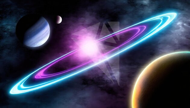 Space , universe neon background