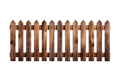 Brown Wooden Fence is Standing Isolated on Transparent Background PNG.