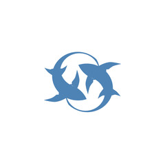 Letter S Shark logo design on isolated background.