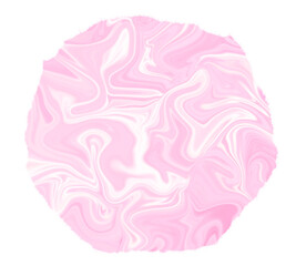 丸っぽく手でちぎった紙とピンク色マーブル模様のイラスト