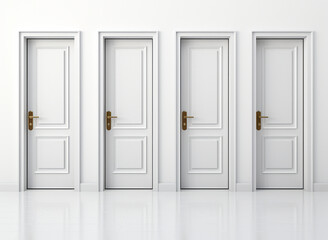 set of white doors, PNG, transparent background