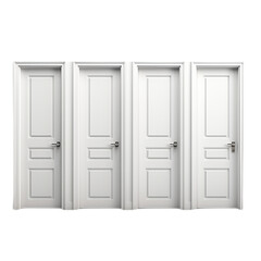 set of white doors, PNG, transparent background
