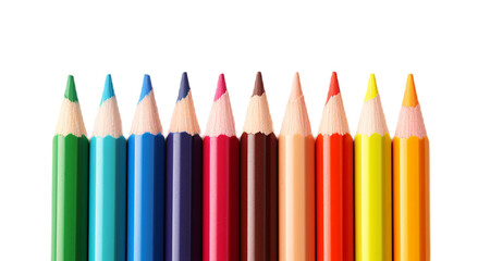color pencils isolated on white background, PNG, transparent background