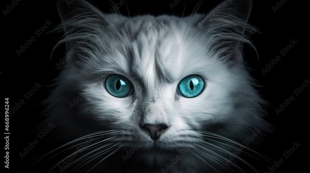 Poster minimalistic superb clean image of a cat with one eye ai generated
