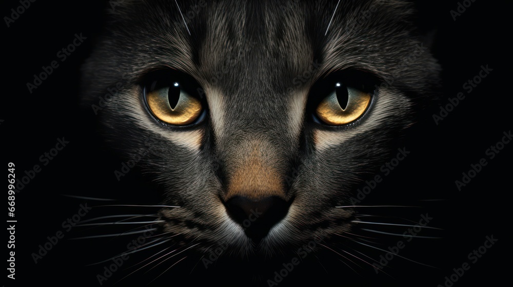 Poster minimalistic superb clean image of a cat with one eye ai generated