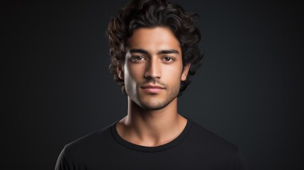 Obraz premium Minimalistic Superb Clean Image of a Young South Asian Man AI Generated