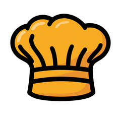 Chef hat icon. Drawing chef hat in flat design. Vector illustration.