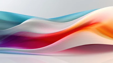 Tafelkleed Colorful Reflecting Waves: Abstract 3D Render AI Generated © AlexandraRooss